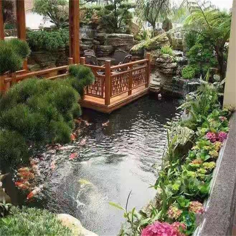 龙门大型庭院假山鱼池景观设计